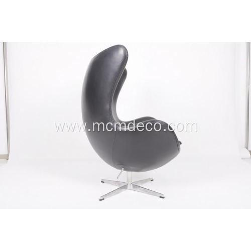 Leather egg chair in black